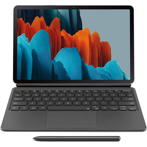 Samsung -  EF-DT870UBEGUJ Galaxy Tab S8, Tab S7 Book Cover Keyboard - Black - Picture 1 of 10
